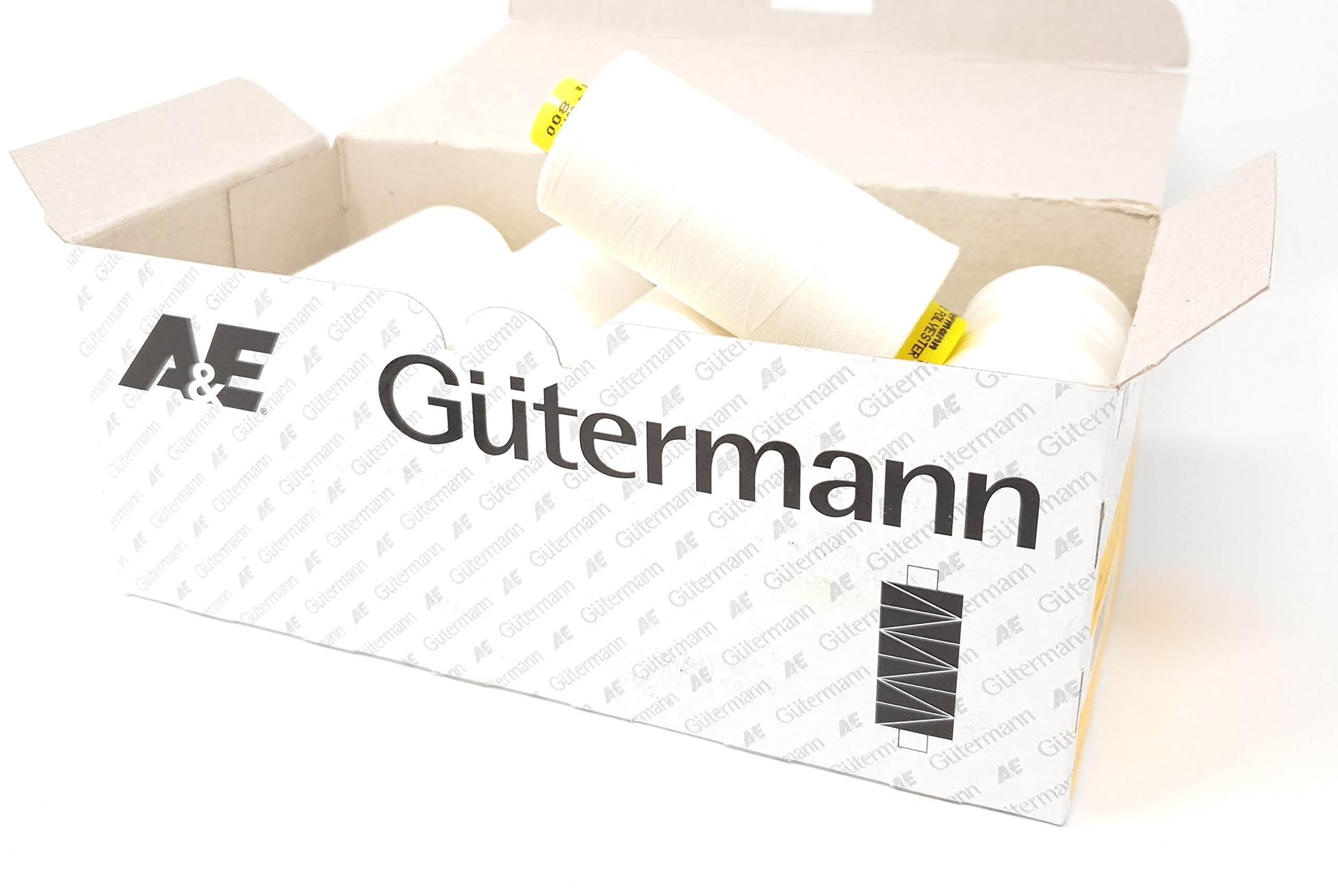 Gütermann Mara 120 10-thread sewing set 1000mtr/1093yd per Bobbin Sew-All Polyester Thread White