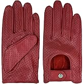 Zjjseloru Womens Elegant Genuine Lambskin Leather Driving Gloves Unlined, Touchscreen