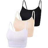Boao 3 Pcs Crop Camisole Top Spaghetti Strap Tank Sleeveless Crop Tank Top for Women Sports