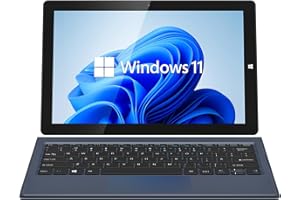 AWOW Detachable 2 in 1 Laptop Touchscreen Windows 11, 8GB RAM 256GB SSD, 10.1" Tablet with Keyboard, Intel Celeron N4120 2.6G