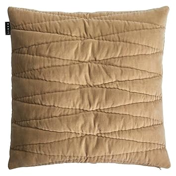 Linum hochwertiger Kissen Bezug Kissen Hülle Central B78, camel beige uni, 50*50 cm, 100% Baumwolle samtartig