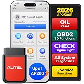 Autel AP2500E/AP2500 OBD2 Scanner Bluetooth Code Reader, Upgraded of AP200 | OBDII Scanner All-System Diagnostic Tool, CAN FD, 5 Hot Resets, AutoVIN, Check Engine Light, Car Code Reader for Android/iOS
