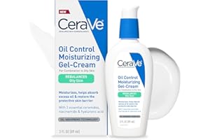 CeraVe Oil Control Moisturizing Gel-Cream, Face Moisturizer for Oily Skin, Niacinamide, Hyaluronic Acid & Oil Absorbing Technology To Rebalance Oily Skin, Non-Comedogenic, Fragrance Free & Oil-Free