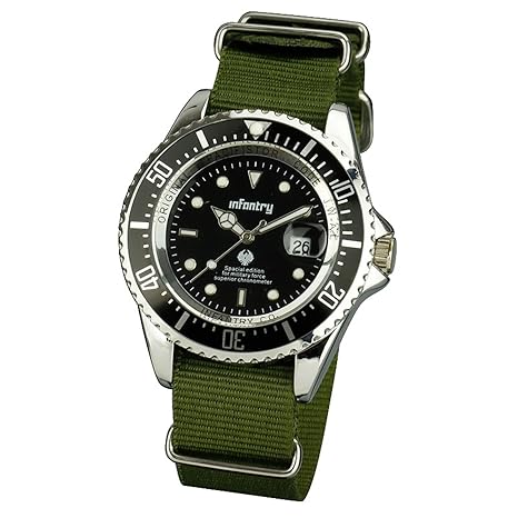 Infantry Herren Analoges Quarzwerk Uhr Datum Outdoor Nylon NATO 20mm Armband …