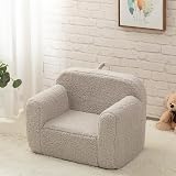BEJOY Kids Sofa Ultra-Soft Snuggle Foam Chair Light Grey view 7