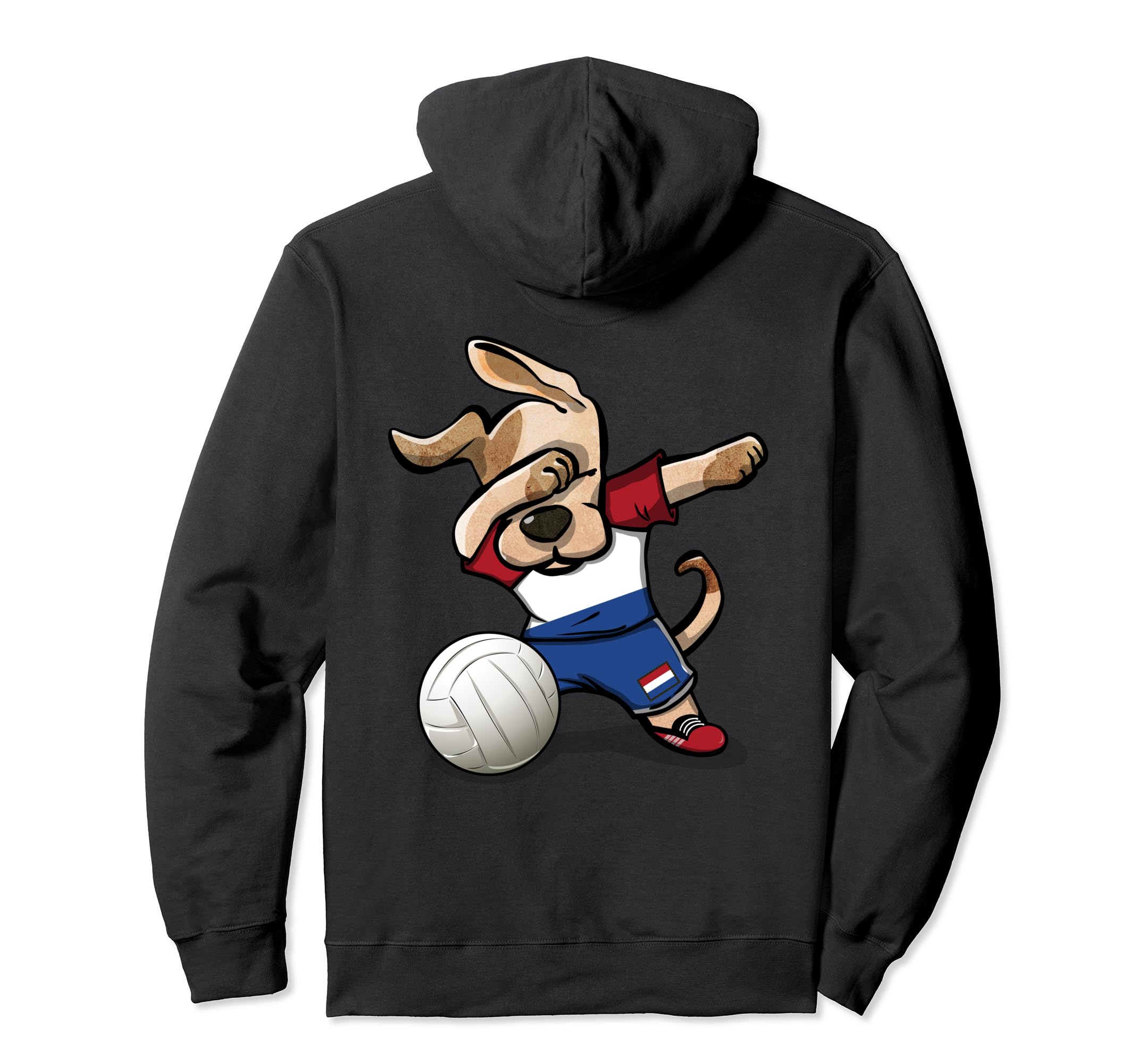 Dabbing Dog Proud Netherlands Volleyball Lovers - Dutch Flag Pullover Hoodie