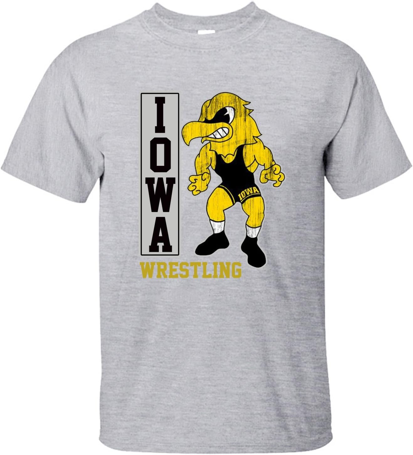 WuHai Men's NCAA University of Iowa UI Iowa Hawkeyes Wrestling T-shirts