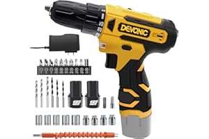 XGOLD DEVONIC Cordless Drill Set,12V Electric Drill with Lithium Battery and Charger,3/8"Keyless Chuck,25+1 Torque Setting and 28pcs Drill Screwdriver Bits
