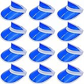 LCPQMZGH 12 Pack Unisex Sun Visors Plastic Transparent Candy Color Poker Hat for Sports Outdoor Summer Beach Activities