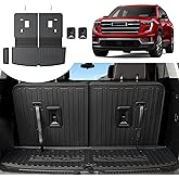 HOUCLEMIC Cargo Mat with Backrest Mat for 2017-2023 GMC Acadia-All Weather Black TPE Cargo Liner for GMC Acadia Denali Accessories 2023 2022 2021
