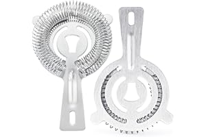Cocktail Bar Cocktail Strainer, Stainless Steel Hawthorne Strainer 6-Inch, Commercial Quality Bartender's Supplies - 1Piece (