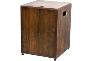 ASBIKDON Propane Tank Cover Table Hideaway Table 16 Inch, Stylish Hideaway Table for Outdoor Living Space, Fits 20-Pound Tanks, with Side Handles-Wood Grain