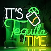 PMCVYH It Is Tequila Time Neon Sign for Wall Decor, Tequila Led Signs, USB Dimmable Neon Lights for Beer Bar Kitchen Restaurant Home Pub Party Man Cave Club Shops Hotel Store Business Gift