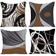 Wilproo 4-Pack 16x16 Inch Peacock Print Velvet Throw Pillow Covers - Blue Decorative Couch Bedroom Pillowcases - View #4