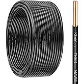 THHN Wire 14 Gauge 50 FT OFC Electrical Wire, 14 AWG Solid Copper Wire Rated up to 600V Building Wire Nylon Jacket for Residential, CNC, Ground, Industrial (14 Gauge, Black)