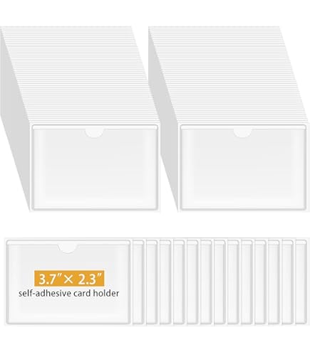 Amazon.com : 200 Pieces Self Adhesive Index Card Holder Business Card  Pockets with Top Open with 200 Pieces Blank Business Card, Clear Plastic  Protector Sleeve for Organizing and Protecting Your Cards or