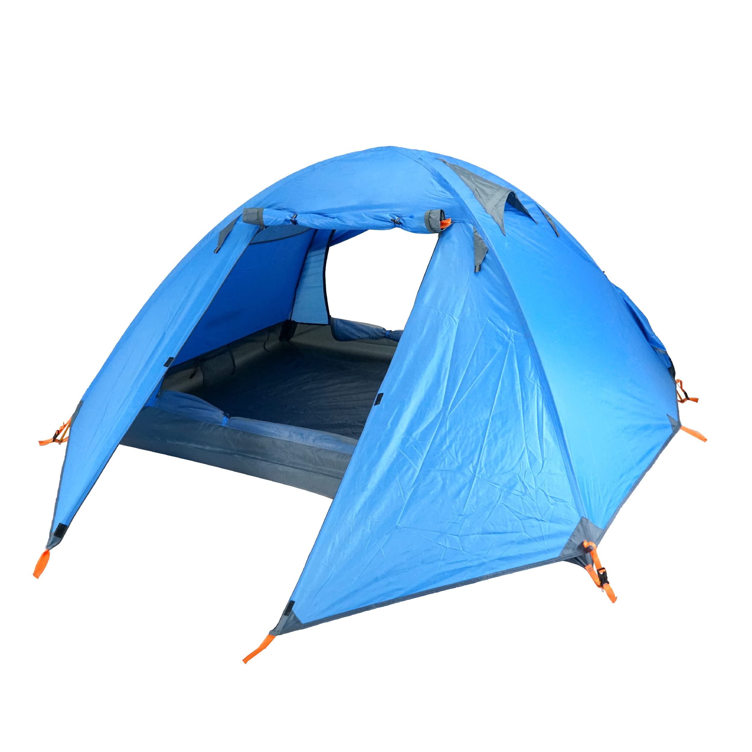 Azarxis Camping Tent 1 2 3 Man Person 4 Season Easy Set Up Waterproof Double Layer Lightweight Aluminum Pole for Backpacking Hiking Trekking Travel Climbing Outdoor (Blue - 3 Person - 4 Season)
