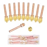 WISSCOOL 10PCS HVAC Service Valves, 1/4&rdquo; SAE x 1/4&rdquo; OD x 2.5&rdquo; Stem | Schrader-Type Refrigeration Charging Valves with Core Remover Caps (with Box)