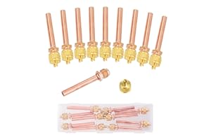 WISSCOOL 10PCS 1/4” HAVC AC Schrader Access Service Valve 1/4'' SAE x 1/4'' OD x 2.5'' Stem Core AC Refrigeration Kit for Vacuum System Refrigerator Charging (with Plastic Box)