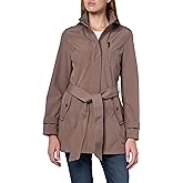 Nautica womens Bonded Rain Jacket With Belt – Water-resistant, Wind-resistant Transitional Coat