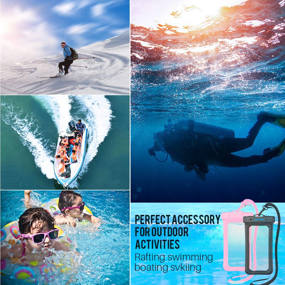 GLBSUNION Waterproof Phone Pouch Floating, IPX8 Universal Waterproof Case Underwater Dry Bag Compatible iPhone Xs Max/Xs/Xr/X/8/8plus/7/7plus Galaxy s9/s8 Note 9/8 Google Pixel up to 6.5\