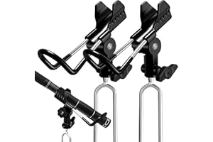 E-jades Fishing Rod Holder for Ground, Upgraded Bank Fishing Pole Holders 360° Adjustable, 2/4pcs Extra Long Drill Rod Stand for Catfish, Beach, Mud, Gifts for Men Birthday Christmas