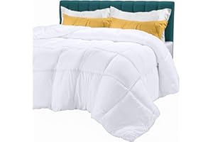 Utopia Bedding Comforters Queen Size, All Season Duvet Insert, Down Alternative Box Stitched Bed Comforter with Corner Tabs, Machine Washable (White)