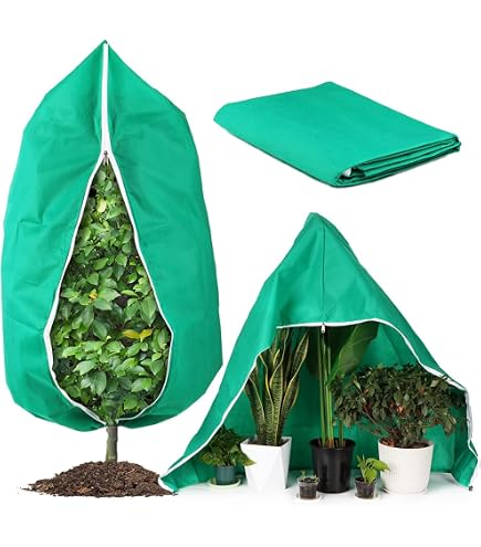 Housse De Protection Hiver Pour Arbres Et Plantes - 250x360 Cm, Tissu épais 80g/m², Zip Et Cordon De Serrage
