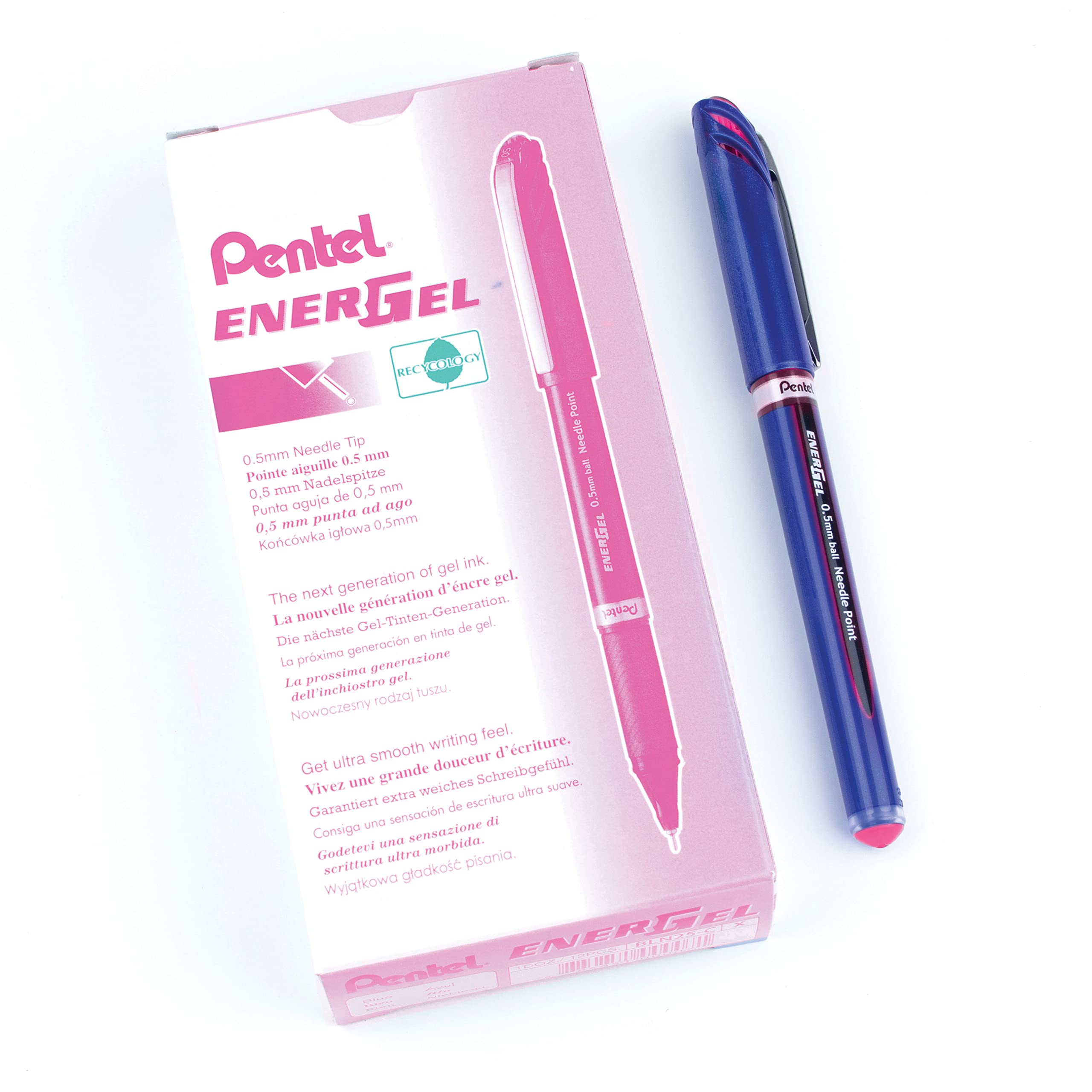Pentel EnerGel Plus 0.5mm Tip Pen Red (Pack of 12), BLN25-BX