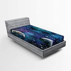 Ambesonne Astral Fitted Sheet Set, Universe Concept