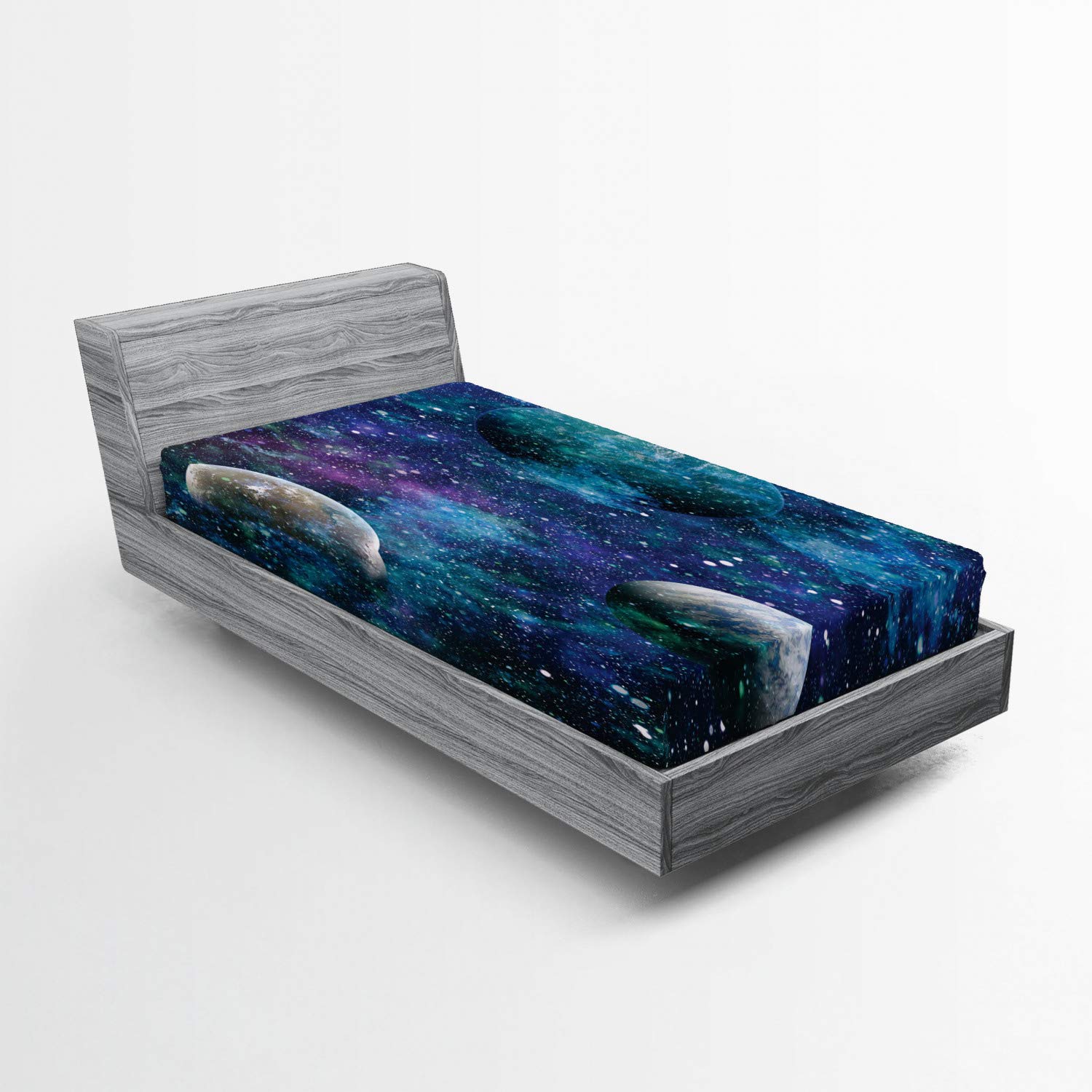 Ambesonne Astral Fitted Sheet Set, Universe Concept