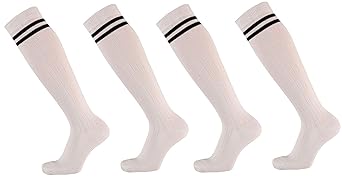 krautwear Damen Mädchen Cheerleader College Kniestrümpfe 2 Streifen Gestreifte Sportsocken Geringelte Strümpfe Geringelt Gest