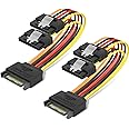 Benfei 15 Pin SATA Power Y-Splitter Cable 8 Inches - 2 Pack