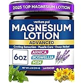 Magnesium Lotion with Arnica, MSM & Boswellia – Cooling Relief & Relaxation, Magnesium Cream for Muscles & Joints – Ideal for Legs or Feet - Safe for Kids – 6 fl oz