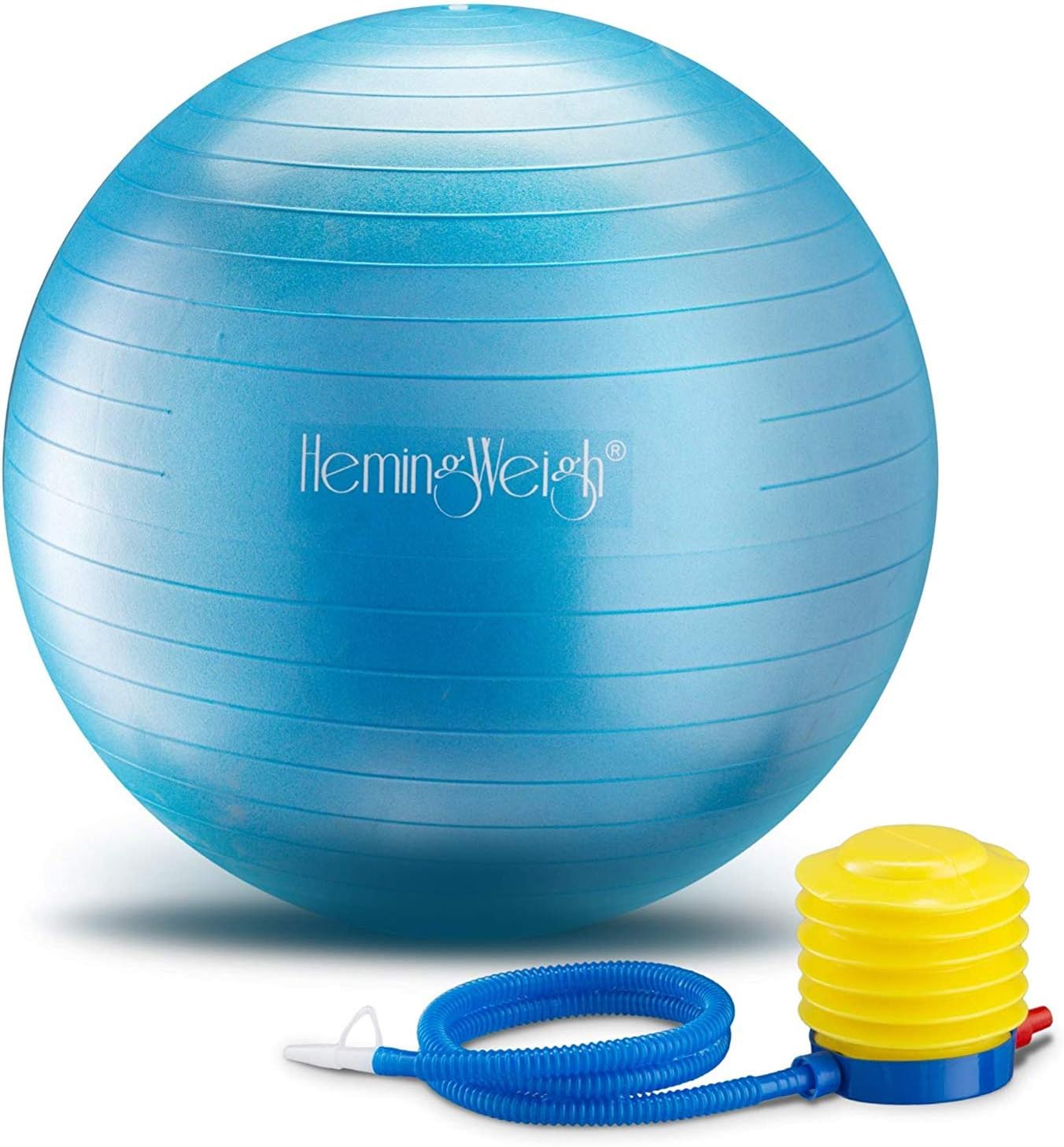 HemingWeigh Static Strength Exercise Stability Ball with Foot Pump | Perfect for Fitness Stability and Yoga | Helps Improve Agility, Core Strength, and Balance