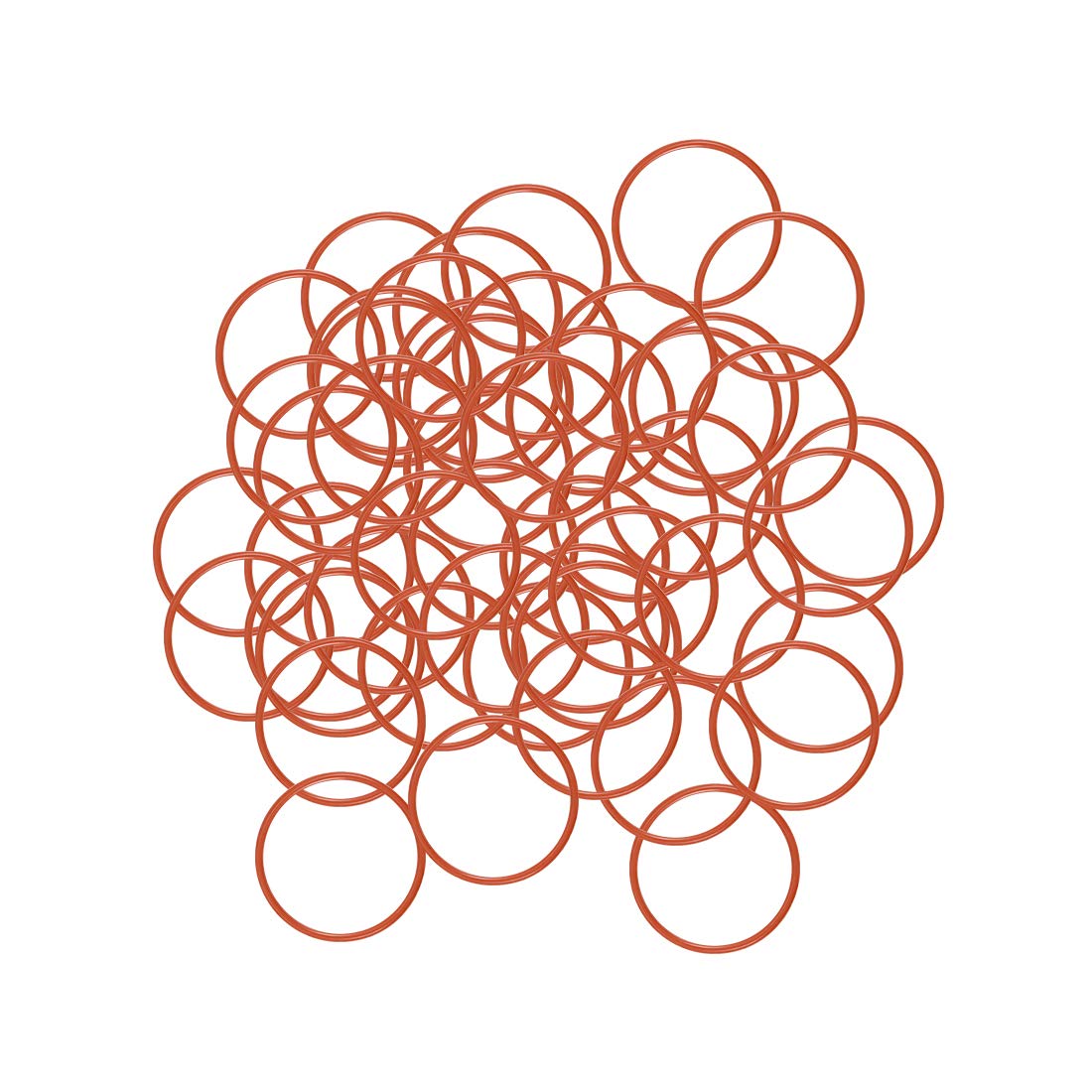 sourcing map Silicone O-Ring, 18mm OD, 16mm ID, 1mm Width, VMQ Seal Rings Gasket, Red, Pack of 50