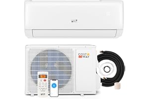 COSTWAY 12000 BTU Wifi Enabled Mini Split Air Conditioner, with Heat Pump, 22 SEER2 115V Inverter, 24H Timer, Auto Clean, Rem