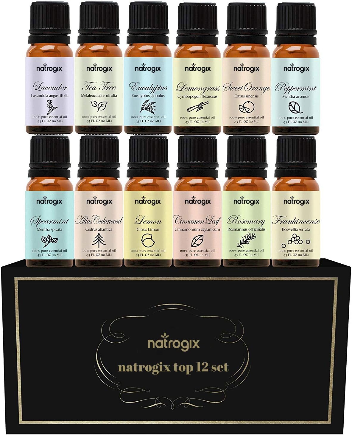 natrogix Top12 Pure Aromatherapy Essential Oil Set
