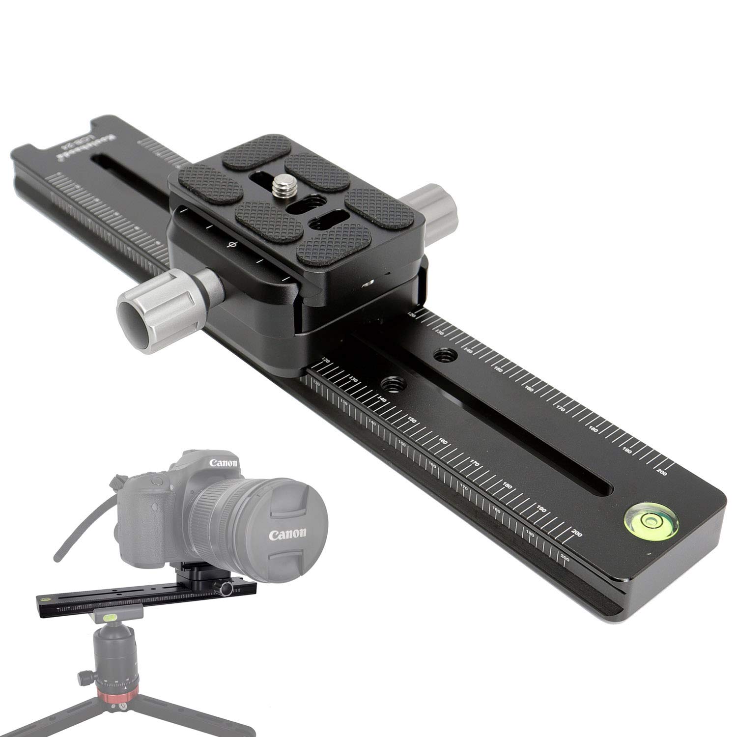 Koolehaoda 240mm Quick Release Plate Clamp Adapter Rail Nodal Slide Camera Bracket Mount Compatible with Arca Swiss for Camera Tripod Ballhead