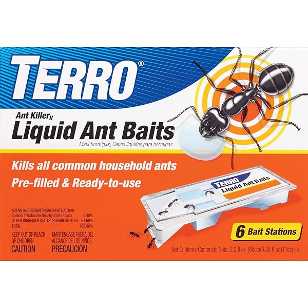 TERRO 300 LIQUID ANT KILLER BAIT STATIONS TRAPS (PACK OF 6 STATIONS)