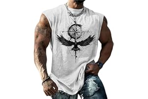 YIBIMOTTO Mens Sleeveless T-Shirts Tank Tops Summer Gym Workout Undershirt Beach Novelty Graphic Muscle Undershirt Sports Run