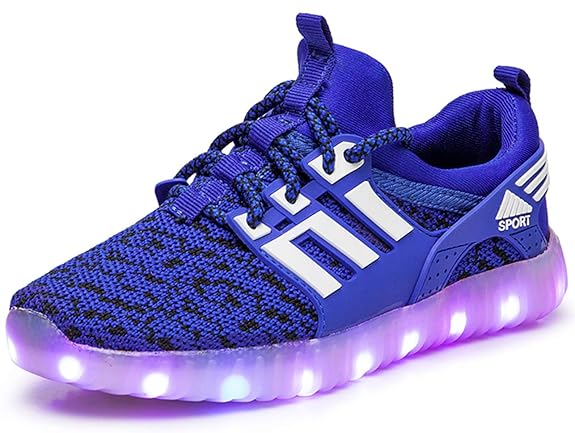 GJRRX LED Leuchtende Bunte Sneaker Turnschuhe Unisex Kinder Jungen Mädchen USB Auflade Sportschuhe Leichte Schuhe 26-37