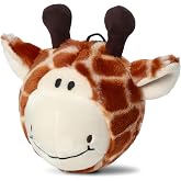 Pet Lou 4 Inch Squeaky Giraffe, Orange (11189)