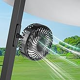 A2C Golf Cart Fan Rechargeable Magnetic Base Battery Operated Portable Fan 3 Speeds 4000 RPM Strong Airflow Compatible with Yamaha, EZGO, Club Car - 360° Rotatable Golf Cart & Cruise Ship Accessories