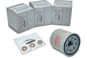 SET 3 PCS NEW Genuine OEM 15208-65F0E Engine Oil Filter + 4STEED MOTORS 11026-JA00A 11026-01m02 Drain Plug Gasket Compatible with Nissan Infiniti - Rogue Frontier Pathfinder Quest Murano Titan Sentra