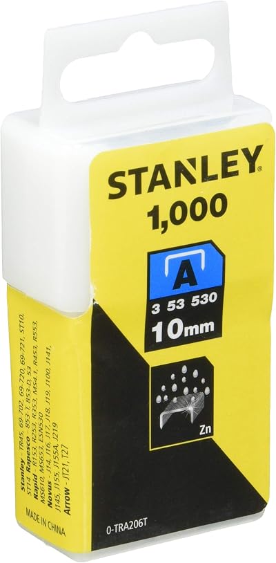 Stanley STA0TRA206T Light Duty Staples 10mm 1000 Pack 0-TRA206T