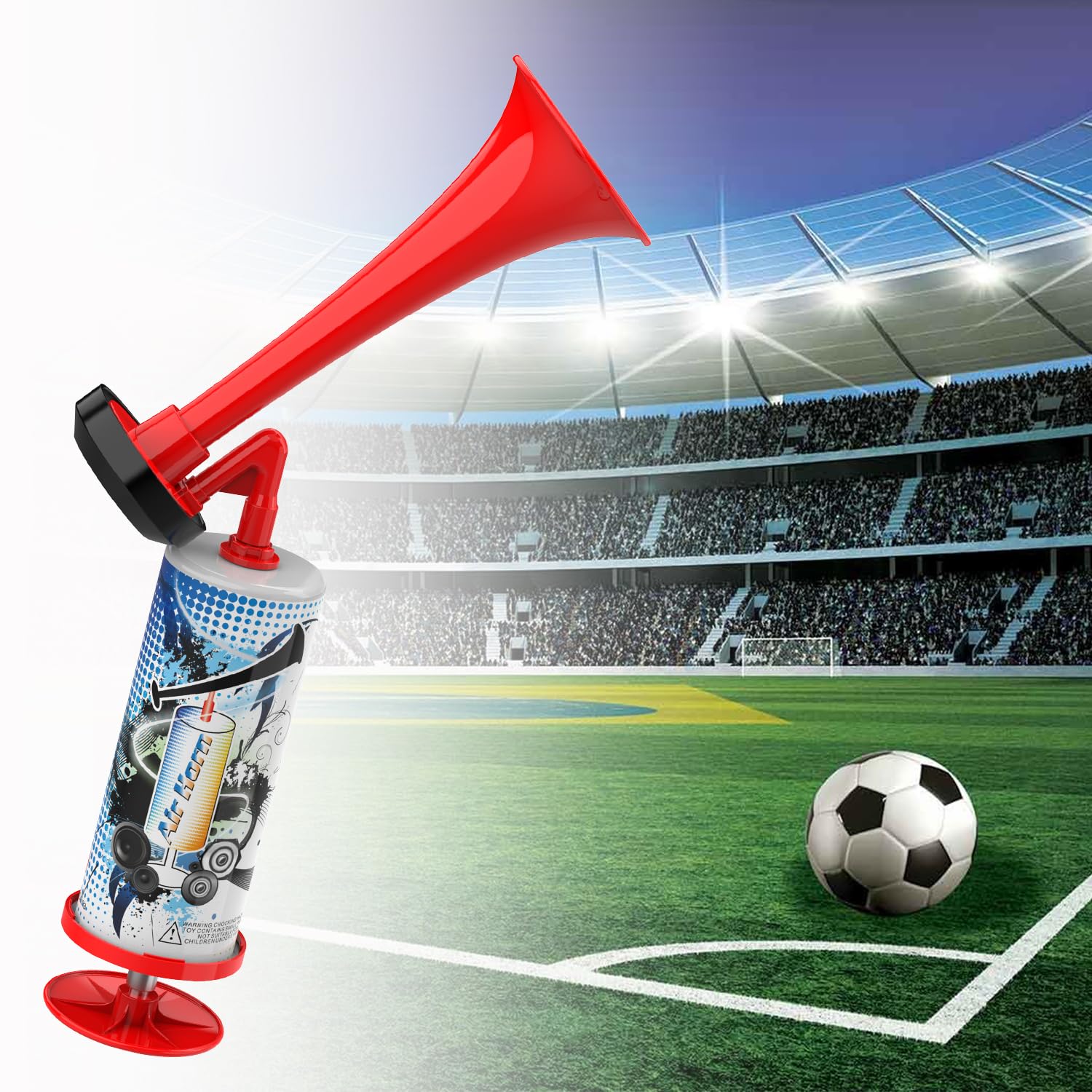 Handheld Air Horn, Portable Aluminum Super Loud Air Pump Horn, Hand Push Noise Maker Marine Safety Horn for Boating Emergency Bear Horn Self Defense Sports Events Birthday Party Reusable Horns