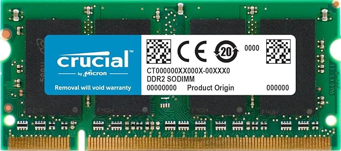 Crucial 4gb Single Ddr2 800mhz Pc2 6400 Cl6 Sodimm 0 Pin Notebook Memory Module Ctac800 At Amazon Com