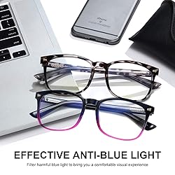 DUCO Blue Light Blocking Glasses 2 Pack Computer