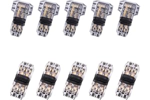 Brightfour Quick Splice Wire Connector - T Type Dual Way I Type Dual Way Solderless Connectors - Compatible with 24-20 AWG Cable for Tight-Fitting Automotive Uses (10 Pack Assortments)
